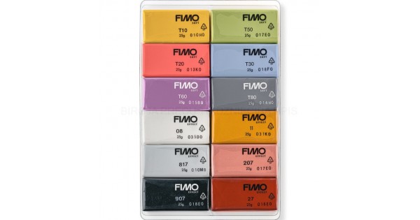 FIMO Soft/Effect oven-bake polymer clay, pack of 12 colours, fashion, 300 gr