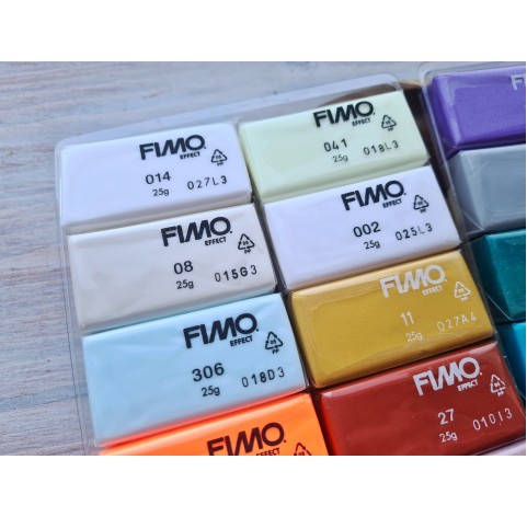 FIMO Effect, pack of 24 colors, 600g (21.16oz), oven-hardening polymer clay, STAEDTLER