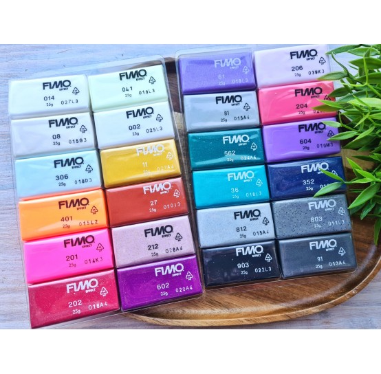 FIMO Effect, pack of 24 colors, 600g (21.16oz), oven-hardening polymer clay, STAEDTLER