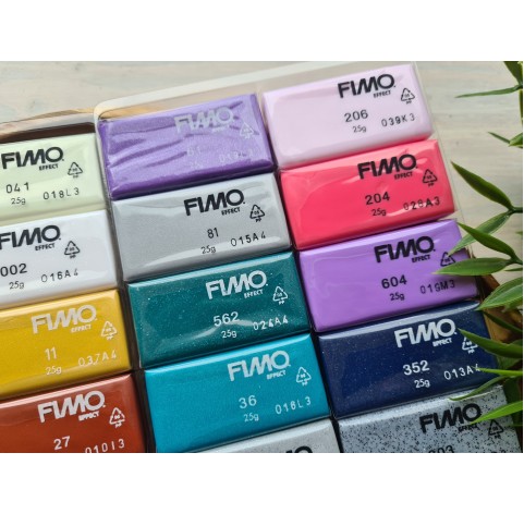 FIMO Effect, pack of 24 colors, 600g (21.16oz), oven-hardening polymer clay, STAEDTLER