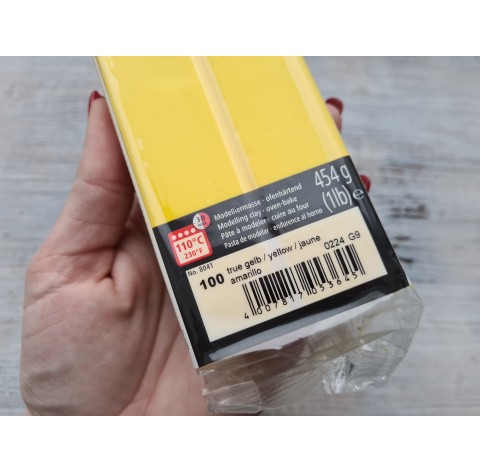 FIMO Professional oven-bake polymer clay, true yellow, Nr.100, 454 gr