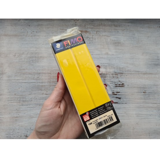FIMO Professional oven-bake polymer clay, true yellow, Nr.100, 454 gr