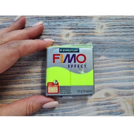 FIMO Effect Neon oven-bake polymer clay, neon yellow, Nr. 101, 57 gr