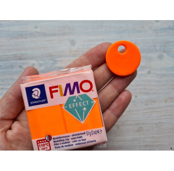 FIMO Effect Neon oven-bake polymer clay, neon orange, Nr. 401, 57 gr