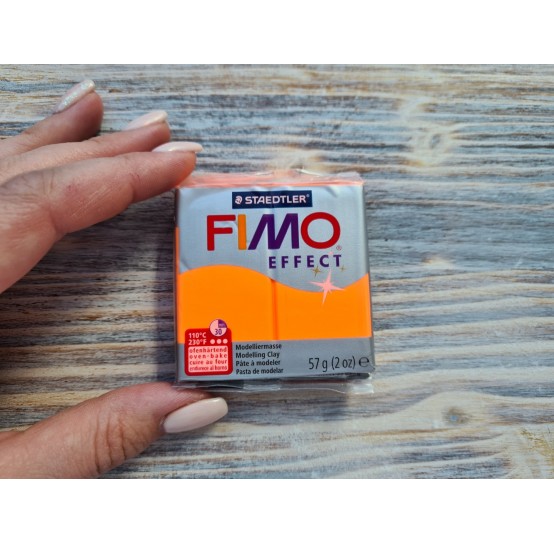 FIMO Effect Neon oven-bake polymer clay, neon orange, Nr. 401, 57 gr