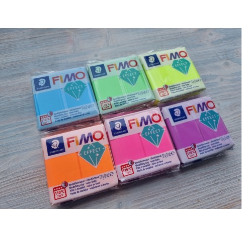 FIMO Effect Neon oven-bake polymer clay, neon fuchsia, Nr. 201, 57 gr