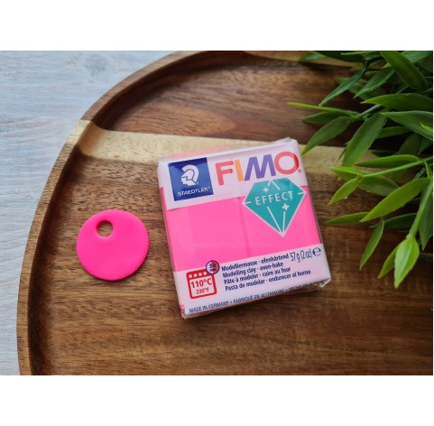 FIMO Effect, neon fuchsia (neon), Nr. 201, 57g (2oz), oven-hardening polymer clay, STAEDTLER