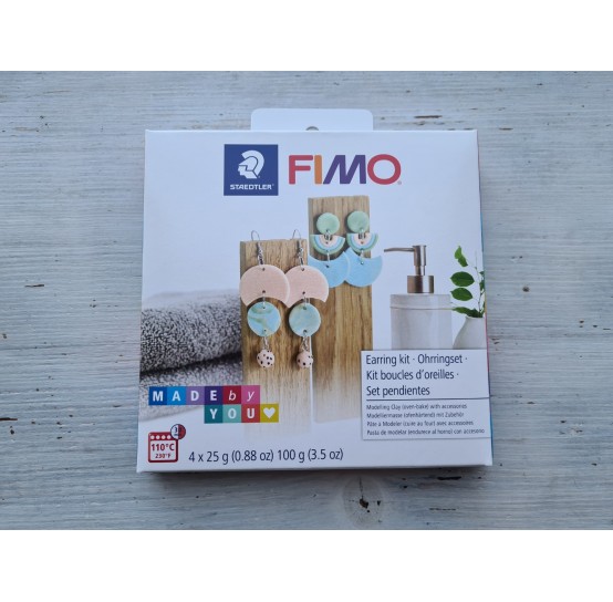 FIMO oven-bake polymer clay, DIY Set "Earrings", pack of 4 colours, 100 gr 