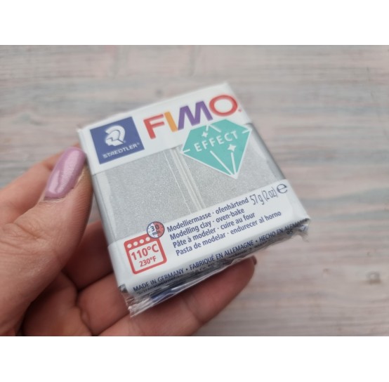 FIMO Effect oven-bake polymer clay, silver (metallic), Nr. 81, 57 gr
