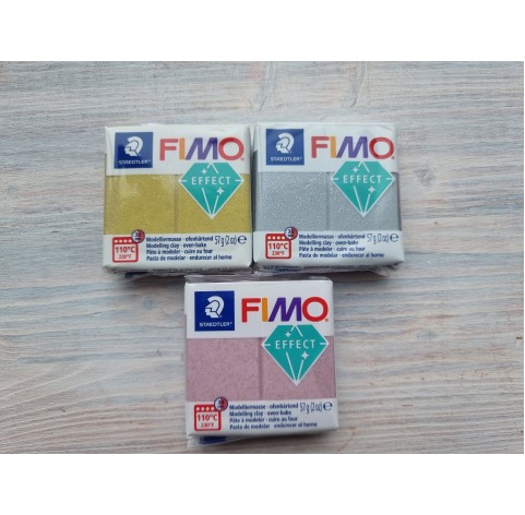 FIMO Effect, rose gold (glitter), Nr.212, 57g (2oz), oven-hardening polymer clay, STAEDTLER