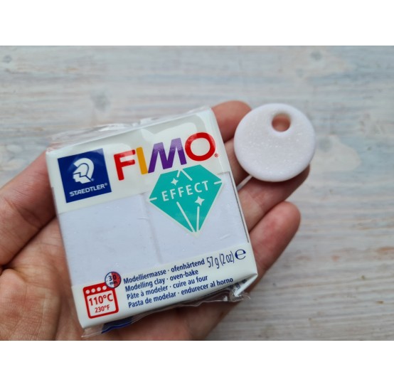 FIMO Effect oven-bake polymer clay, white blanc (glitter), Nr.002, 57 gr