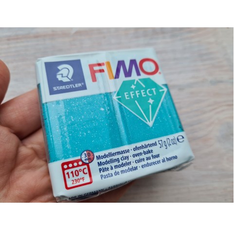 FIMO Effect, turquoise (galaxy), Nr.392, 57g (2oz), oven-hardening polymer clay, STAEDTLER