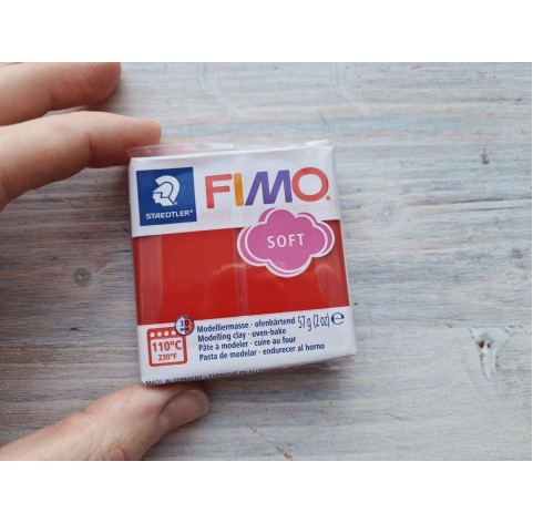 FIMO Soft oven-bake polymer, christmas red, Nr. 2P, 57 gr