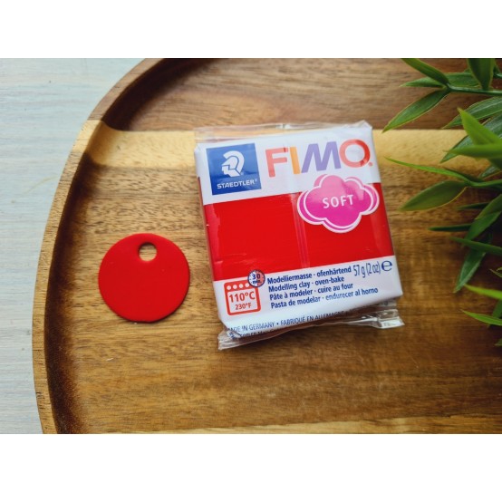 FIMO Soft, christmas red, Nr.2P, 57g (2oz), oven-hardening polymer clay, STAEDTLER