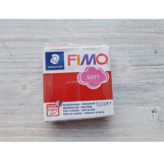 FIMO Soft oven-bake polymer, christmas red, Nr. 2P, 57 gr