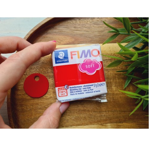 FIMO Soft, christmas red, Nr.2P, 57g (2oz), oven-hardening polymer clay, STAEDTLER