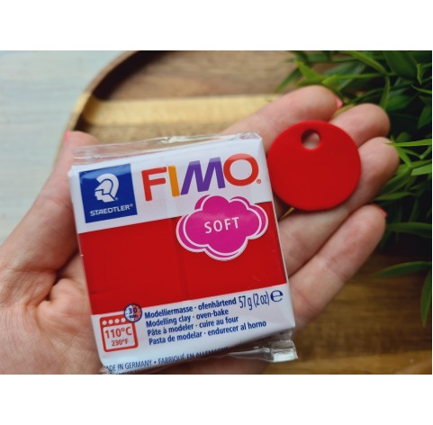 FIMO Soft, christmas red, Nr.2P, 57g (2oz), oven-hardening polymer clay, STAEDTLER