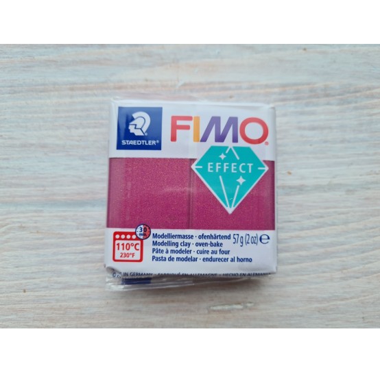 FIMO Effect, metallic bordeaux (metallic), Nr.21, 57g (2oz), oven-hardening polymer clay, STAEDTLER