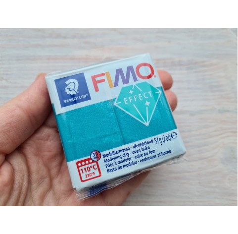FIMO Effect, metallic turquoise (metallic), Nr.36, 57g (2oz), oven-hardening polymer clay, STAEDTLER