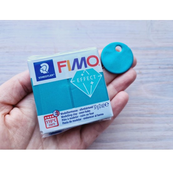 FIMO Effect, metallic turquoise (metallic), Nr.36, 57g (2oz), oven-hardening polymer clay, STAEDTLER