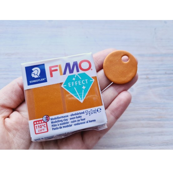 FIMO Effect, metallic orange (metallic), Nr.41, 57g (2oz), oven-hardening polymer clay, STAEDTLER