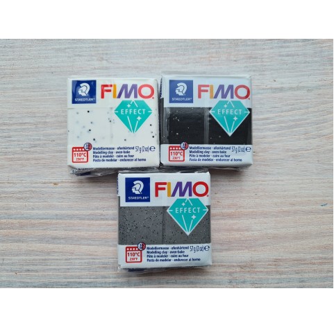 FIMO Effect, black granite (stone), Nr. 903, 57g (2oz), oven-hardening polymer clay, STAEDTLER