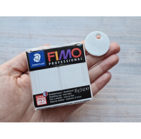 FIMO Professional oven-bake polymer clay, white, Nr. 0, 85 gr