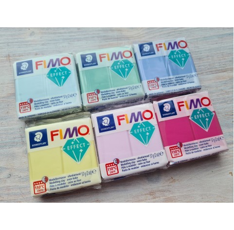 FIMO Effect oven-bake polymer clay, blue ice quartz (gemstone), Nr. 306, 57 gr