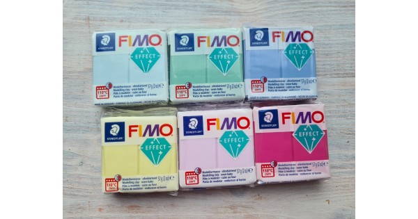 FIMO Effect oven-bake polymer clay, blue ice quartz (gemstone), Nr. 306, 57  gr