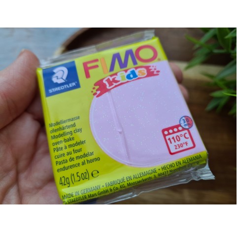 FIMO Kids, pearl light pink, Nr. 206, 42g (1.5oz), oven-hardening polymer clay, STAEDTLER