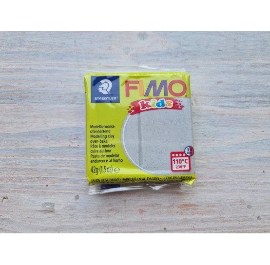FIMO Kids oven-bake polymer clay, glitter silver, Nr. 812, 42 gr