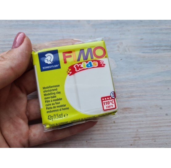 FIMO Kids oven-bake polymer clay, white, Nr. 0, 42 gr