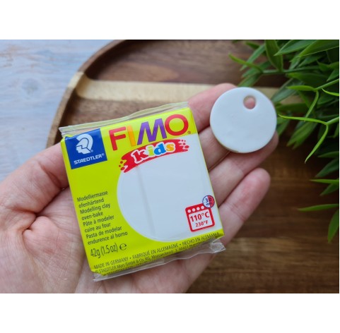 FIMO Kids, white, Nr. 0, 42g (1.5oz), oven-hardening polymer clay, STAEDTLER