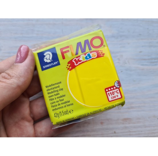 FIMO Kids oven-bake polymer clay, yellow, Nr. 1, 42 gr