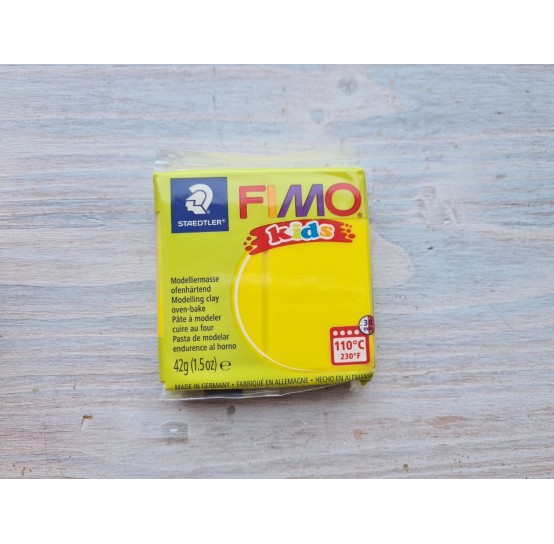 FIMO Kids oven-bake polymer clay, yellow, Nr. 1, 42 gr