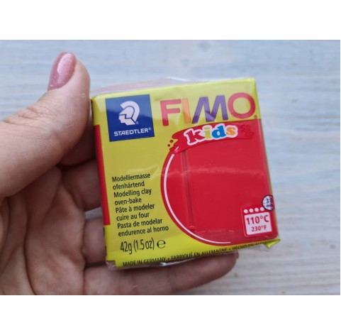 FIMO Kids oven-bake polymer clay, red, Nr. 2, 42 gr