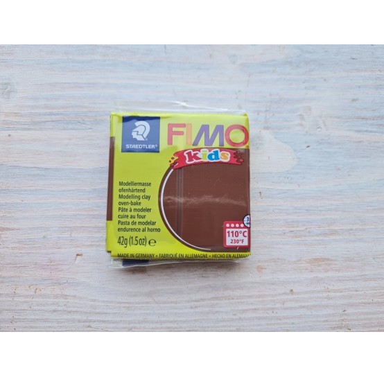 FIMO Kids oven-bake polymer clay, brown, Nr. 7, 42 gr