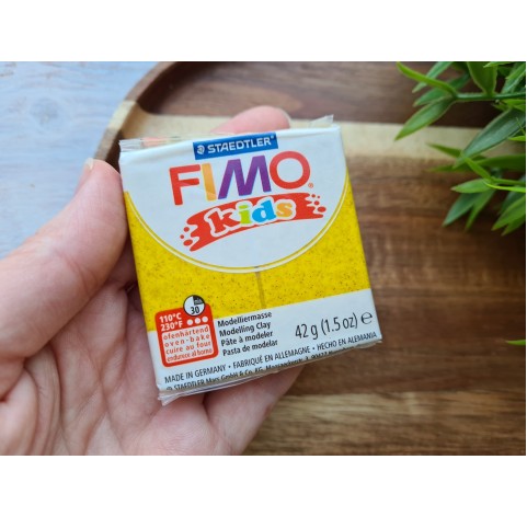FIMO Kids, glitter gold, Nr. 112, 42g (1.5oz), oven-hardening polymer clay, STAEDTLER