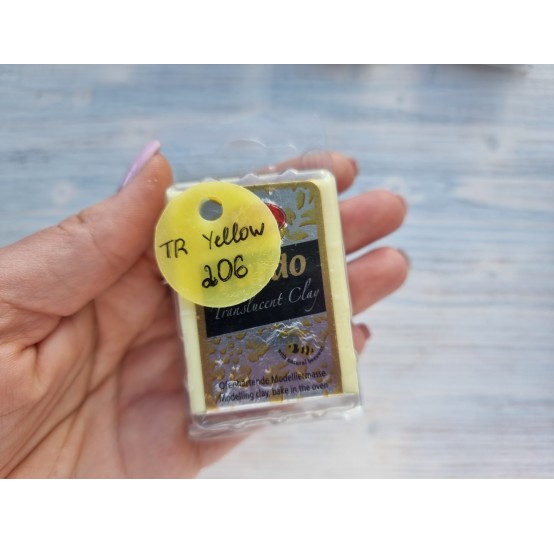 PARDO oven-bake polymer clay, yellow translucent, Nr. 206, 56 gr