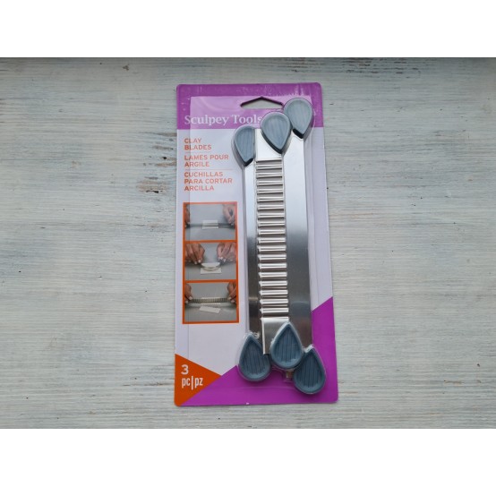 Sculpey knives with handles for cutting polymer clay, 3 pcs.