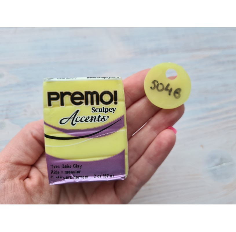 Sculpey Premo Accents oven-bake polymer clay, yellow translucent
