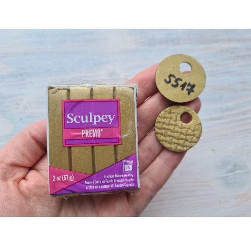 Sculpey Premo Accents oven-bake polymer clay, antique gold, Nr