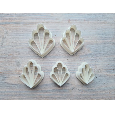 "Earring, style 19, relief flower,", set of 5 cutters, one clay cutter or FULL set