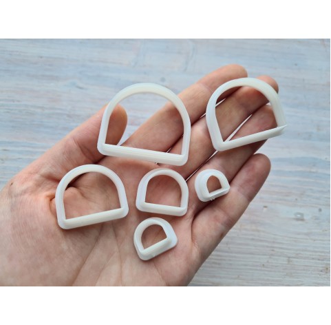 "Irregular semicircle", set of 6 cutters, one clay cutter or FULL set