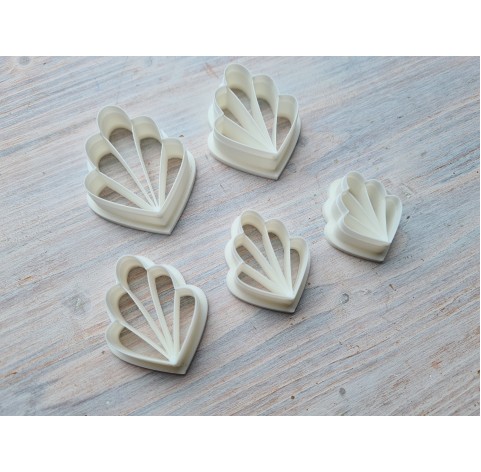 "Earring, style 19, relief flower,", set of 5 cutters, one clay cutter or FULL set