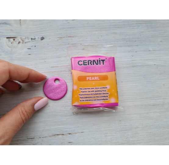 Cernit Pearl oven-bake polymer clay, Magenta, Nr.460, 56 gr