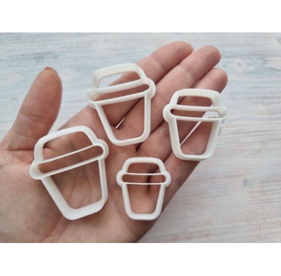 "Coffee cup", set of 4 cutters, one clay cutter or FULL set