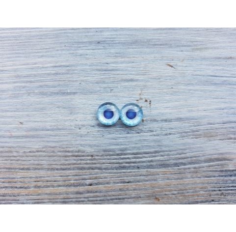 Glass eyes Blue 8, ~ Ø 0.8 cm