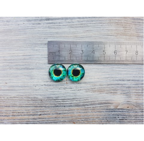 Glass eyes Green 4, ~ Ø 1.6 cm