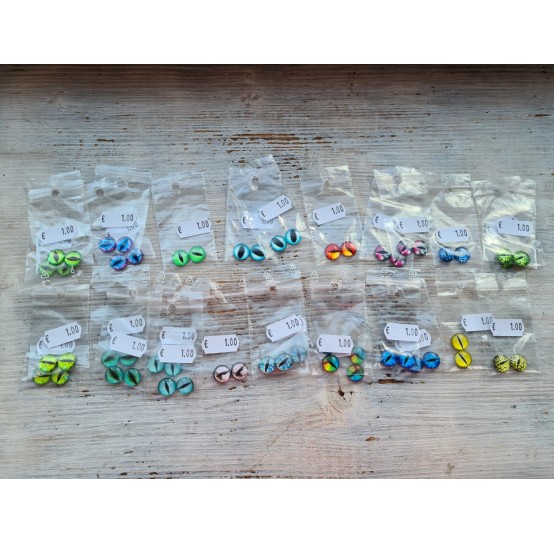 Glass eyes, Random choice Style 1, ~ Ø 1,2 cm